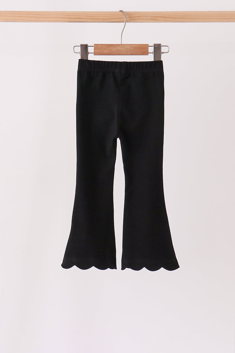 Scalloped bell pants - Black
