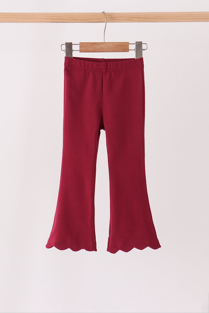 Scalloped bell pants - Maroon