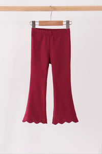 Scalloped bell pants - Maroon
