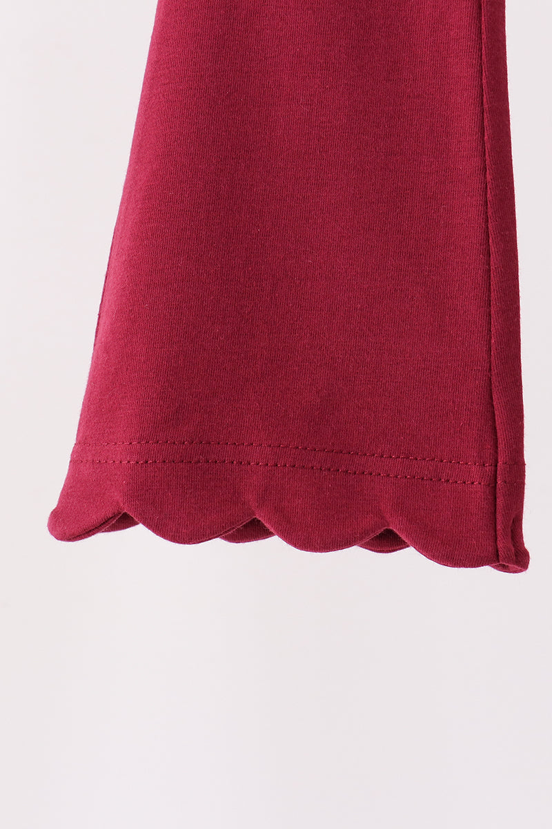 Scalloped bell pants - Maroon