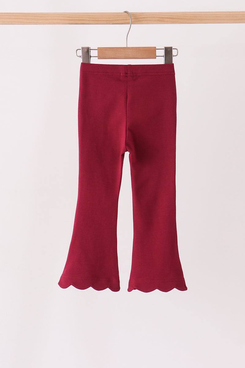 Scalloped bell pants - Maroon