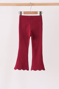 Scalloped bell pants - Maroon