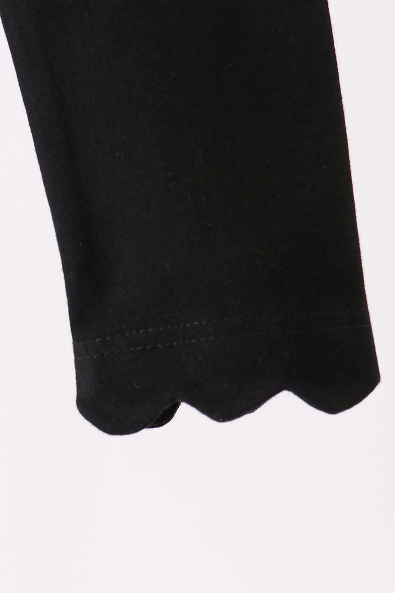Scalloped leggings - Black