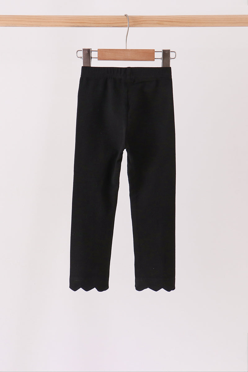 Scalloped leggings - Black