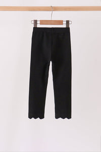 Scalloped leggings - Black