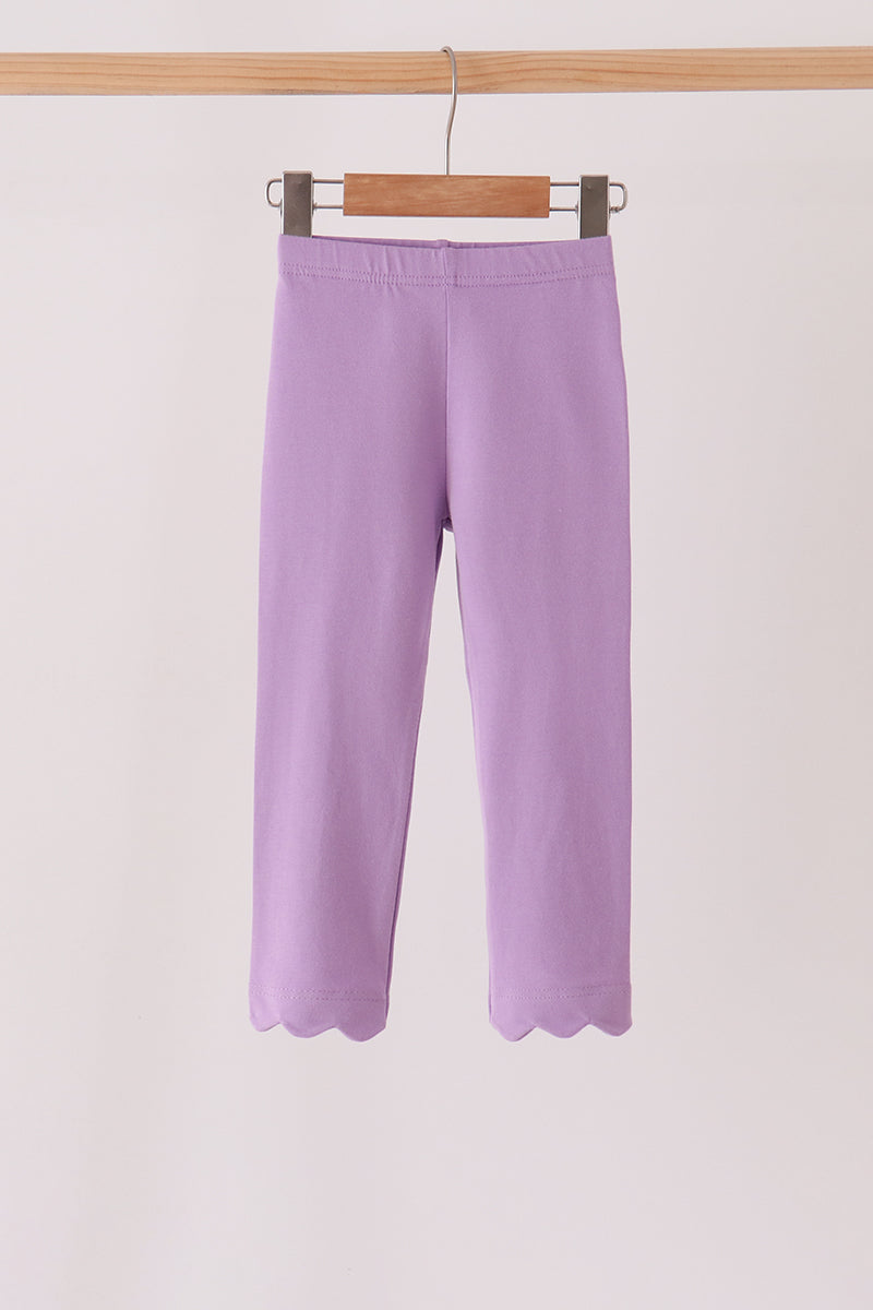 Scalloped leggings - Deep violet