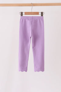 Scalloped leggings - Deep violet