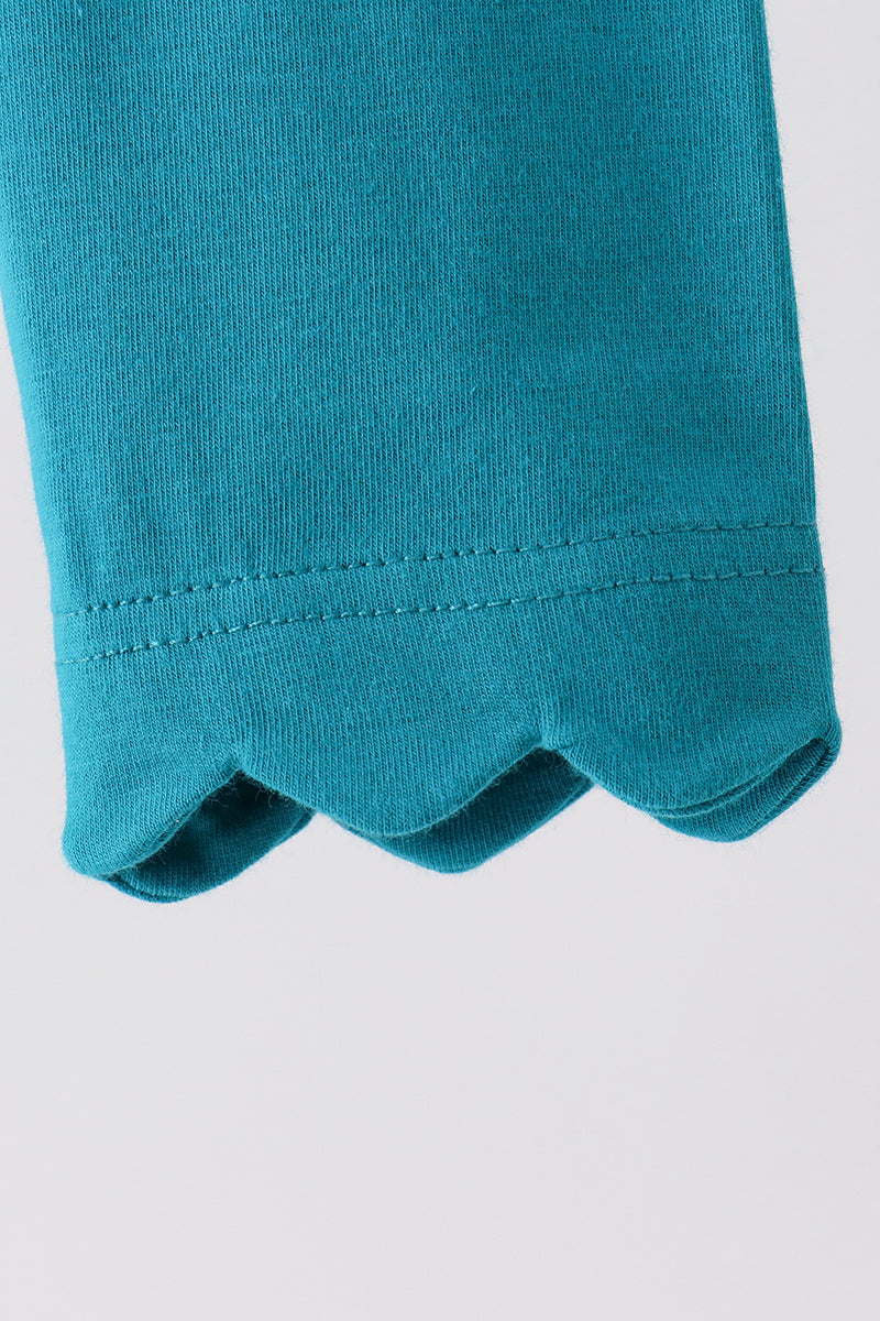 Scalloped leggings - Teal
