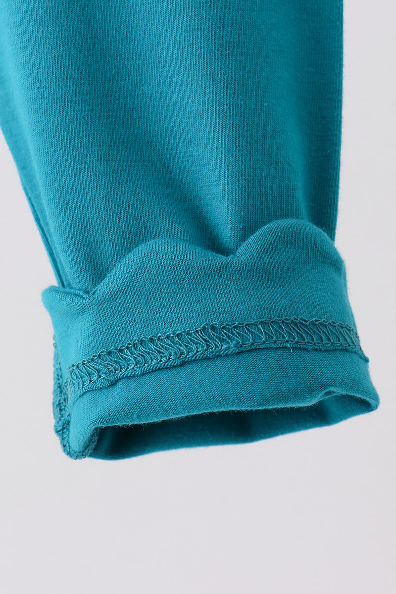 Scalloped leggings - Teal