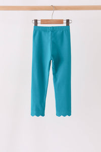 Scalloped leggings - Teal
