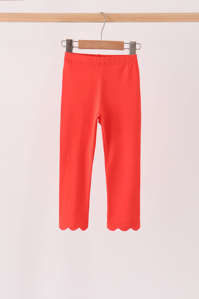 Scalloped leggings - Red
