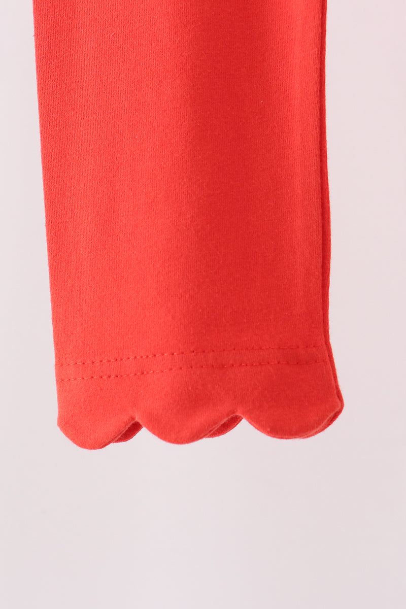 Scalloped leggings - Red
