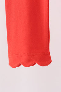 Scalloped leggings - Red