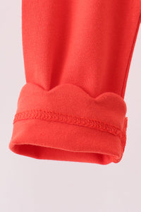 Scalloped leggings - Red