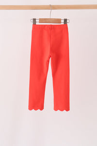 Scalloped leggings - Red
