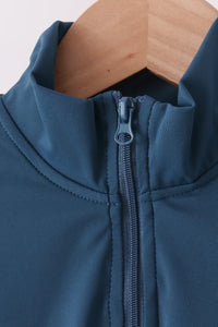 Scalloped zipper active set - Navy