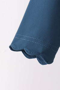 Scalloped zipper active set - Navy