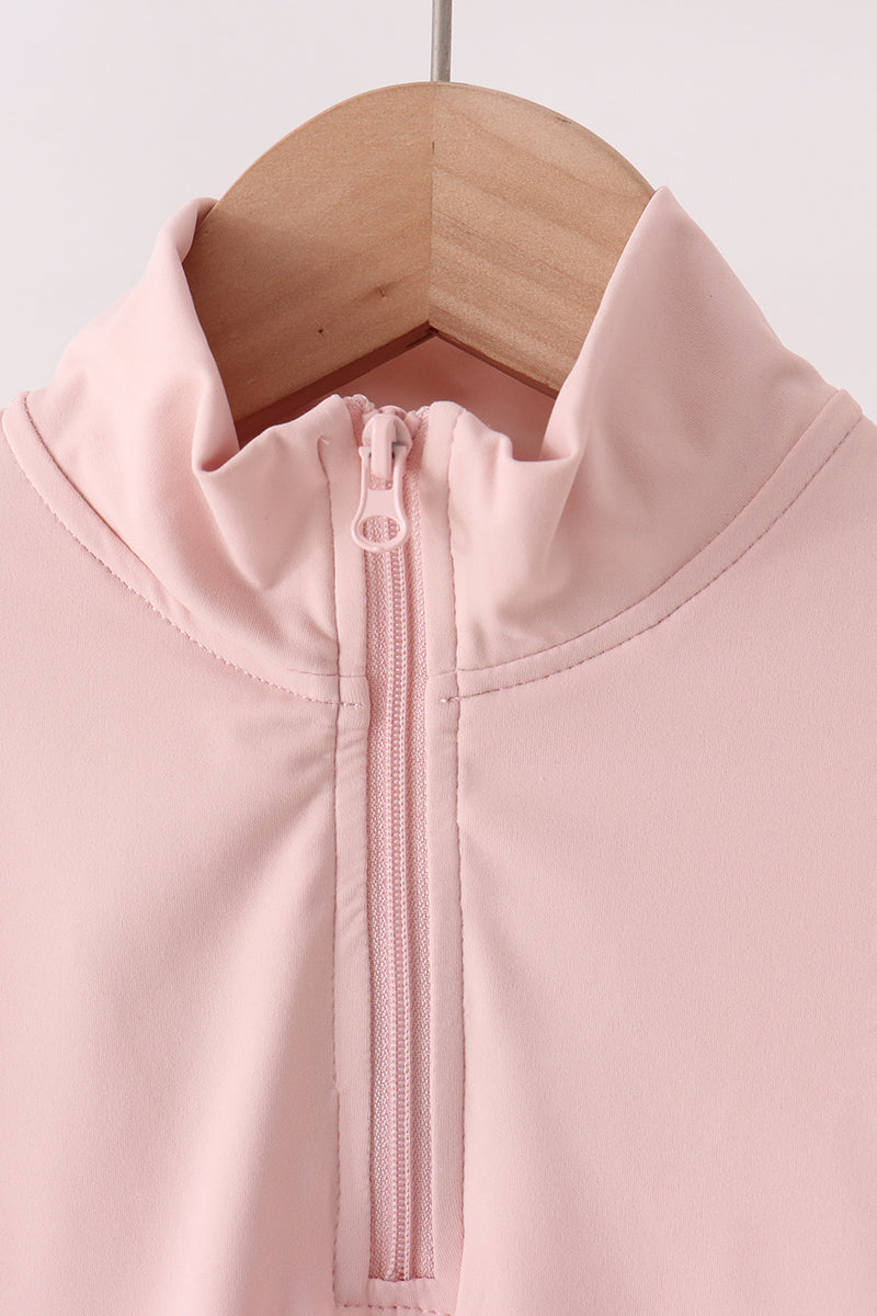 Scalloped zipper active set - Pink