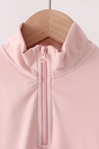 Scalloped zipper active set - Pink