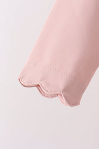 Scalloped zipper active set - Pink