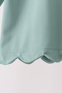 Scalloped zipper active set - Sage