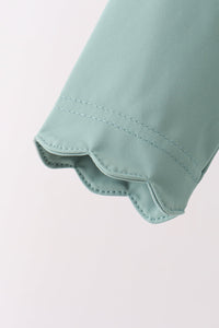 Scalloped zipper active set - Sage