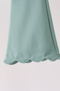 Scalloped zipper active set - Sage