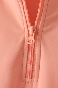 Scalloped zipper active set - Coral