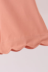 Scalloped zipper active set - Coral