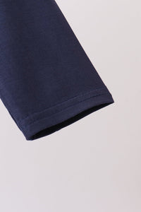 Zipper bamboo anti-slip romper - Navy