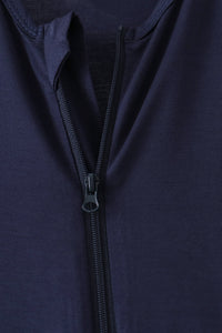 Zipper bamboo anti-slip romper - Navy