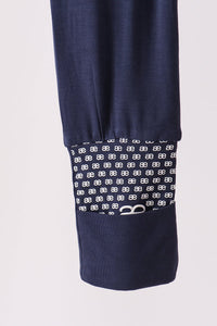 Zipper bamboo anti-slip romper - Navy