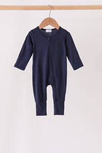 Zipper bamboo romper - Navy