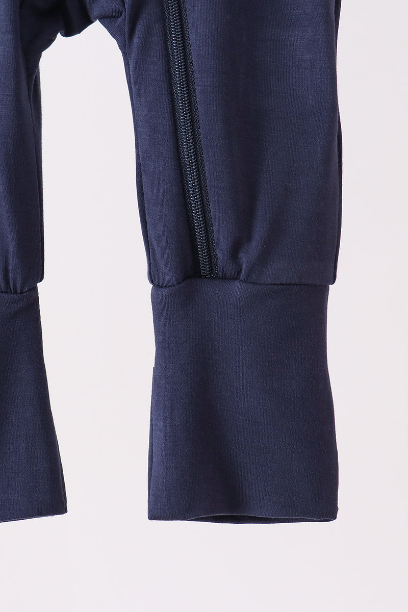 Zipper bamboo romper - Navy