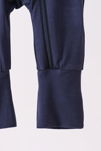 Zipper bamboo romper - Navy
