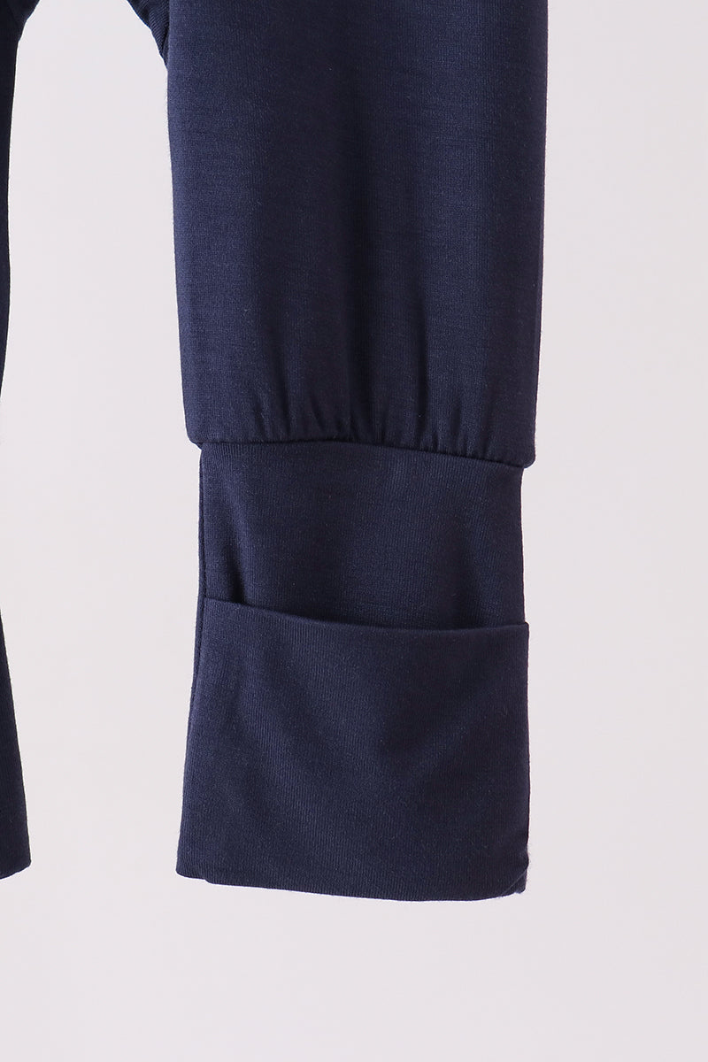 Zipper bamboo romper - Navy