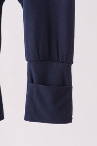 Zipper bamboo romper - Navy
