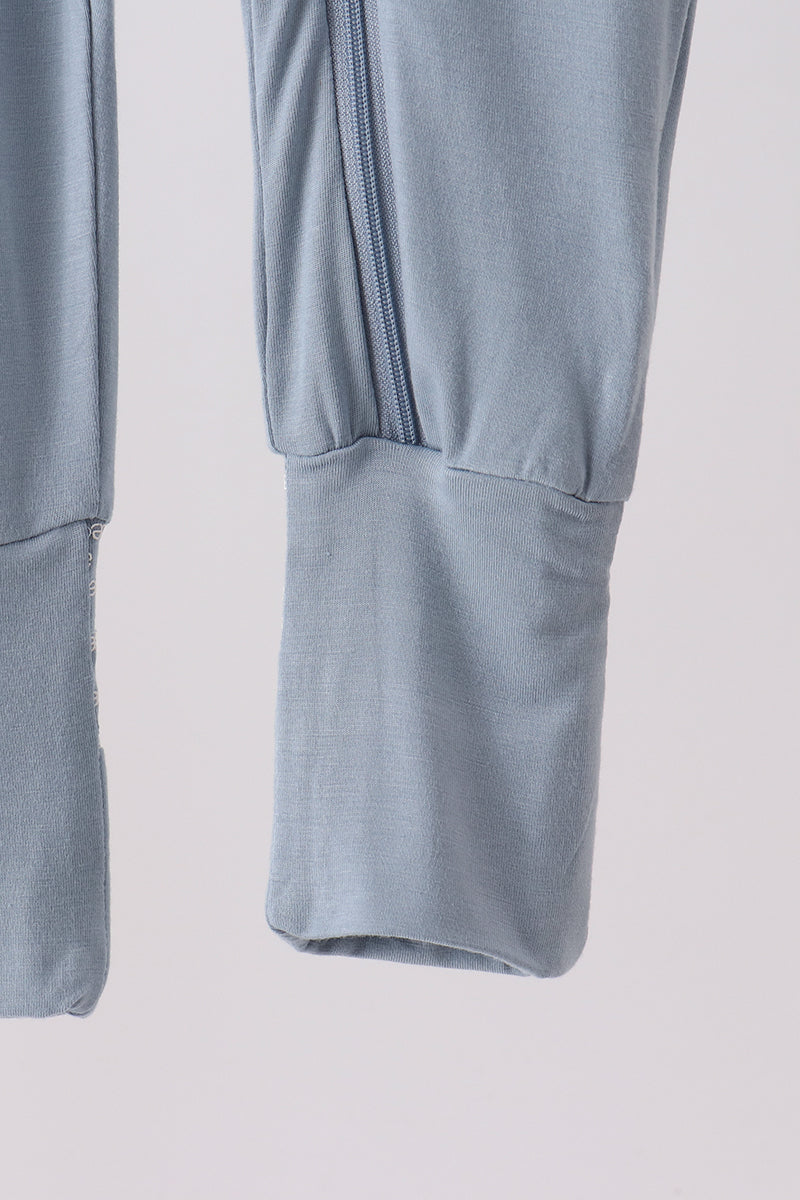 Zipper bamboo anti-slip romper - Blue