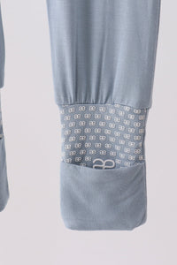 Zipper bamboo anti-slip romper - Blue