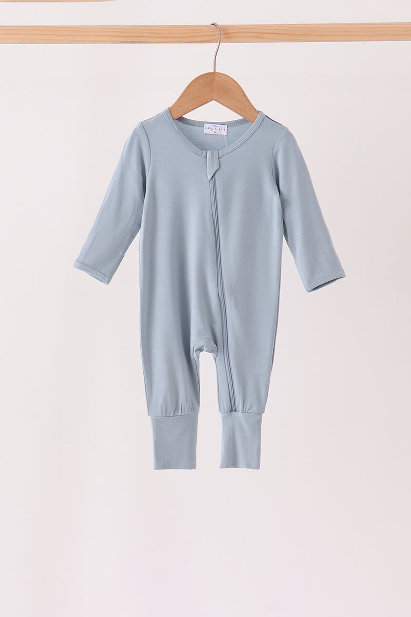 Zipper bamboo romper - Blue