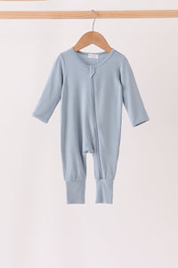 Zipper bamboo romper - Blue