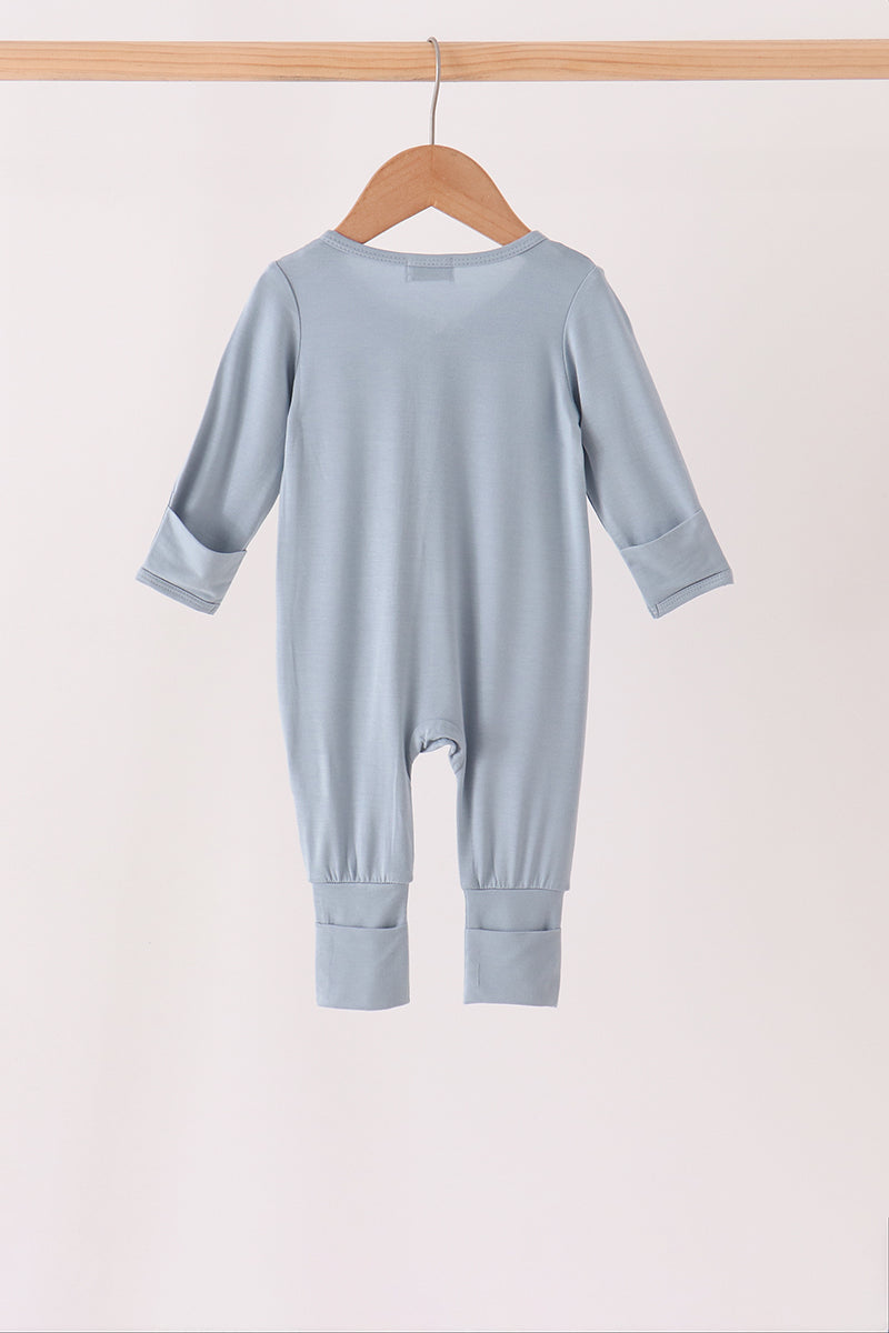 Zipper bamboo romper - Blue
