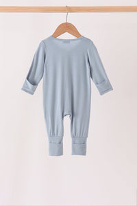 Zipper bamboo romper - Blue