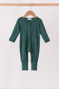 Zipper bamboo romper - Forest