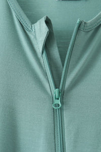 Zipper bamboo anti-slip romper - Sage