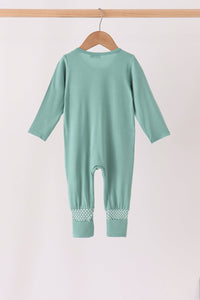 Zipper bamboo anti-slip romper - Sage