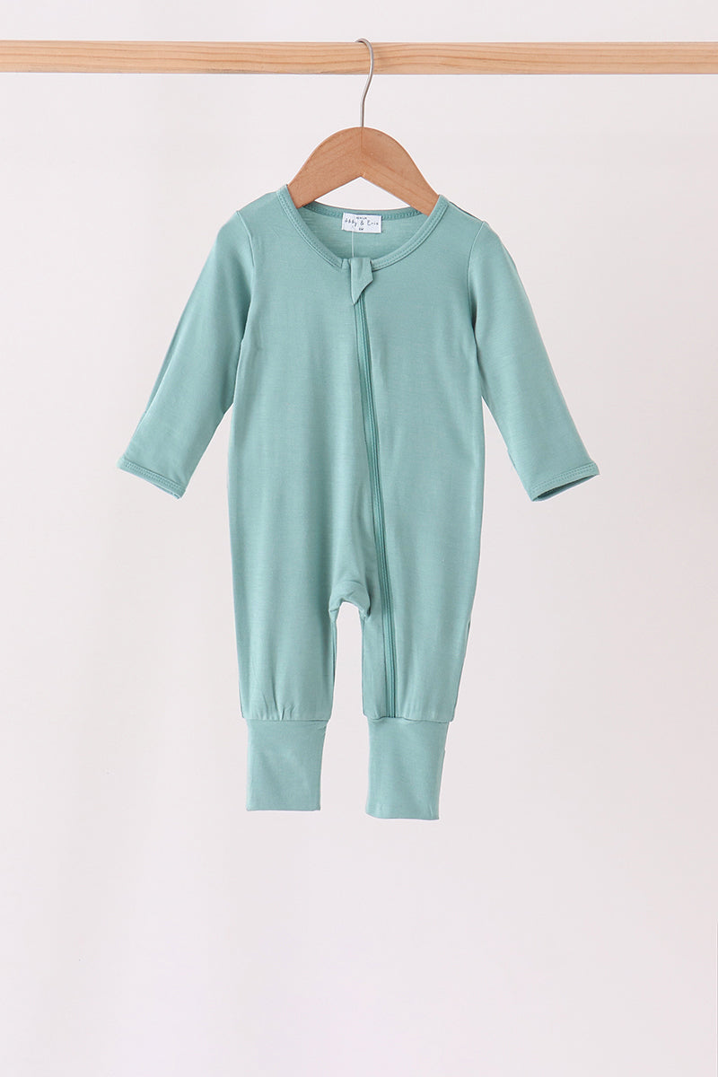 Zipper bamboo romper - Sage