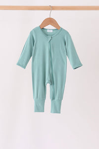 Zipper bamboo romper - Sage
