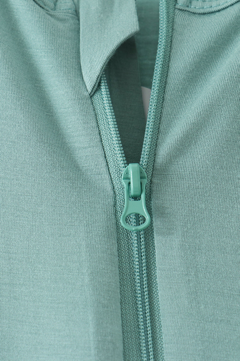 Zipper bamboo romper - Sage