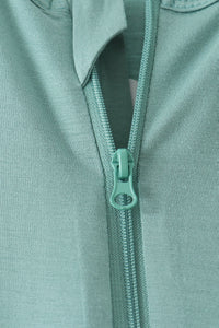 Zipper bamboo romper - Sage